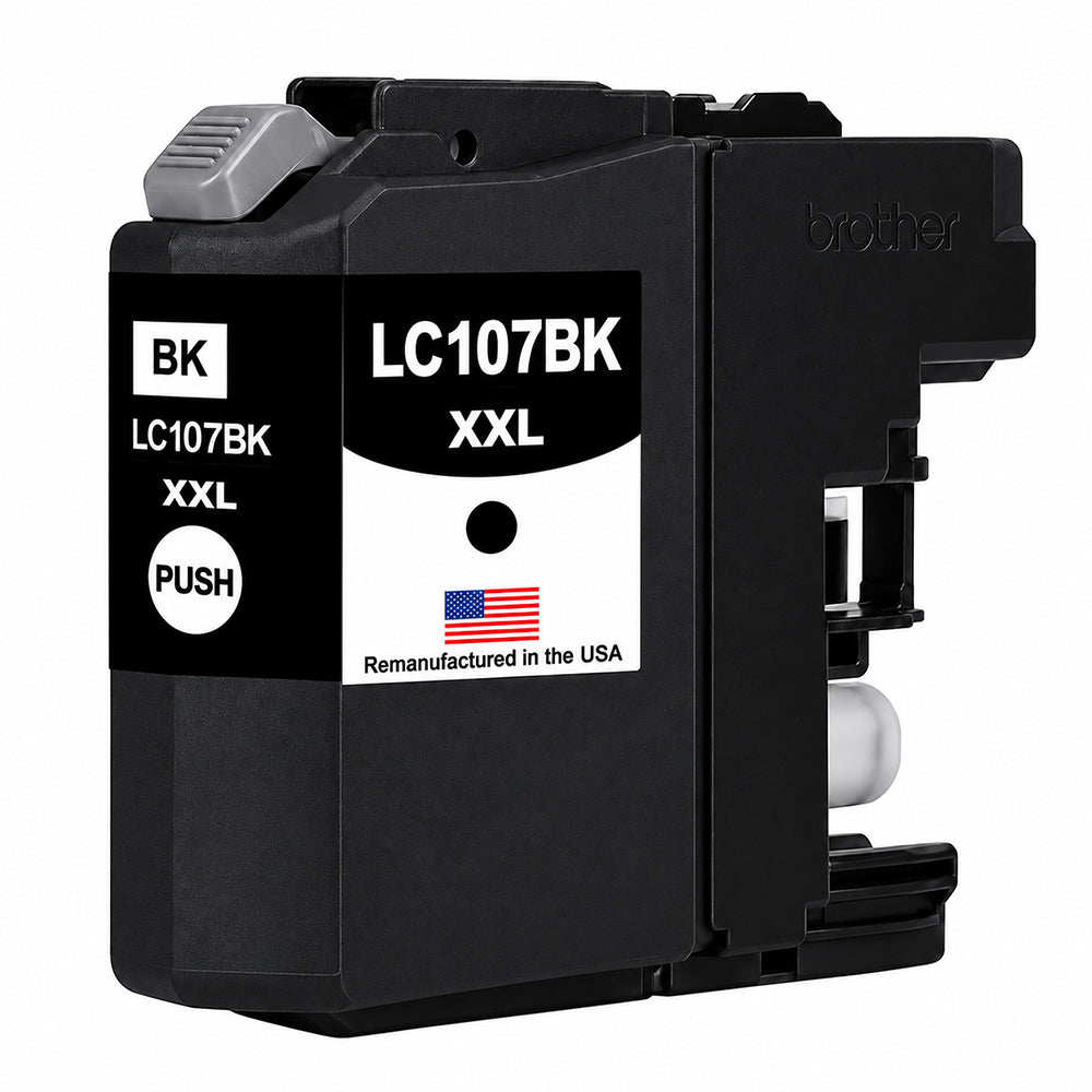 U.S. Remanufactured for Brother LC107XXLBK Super High Yield Black Ink Cartridge