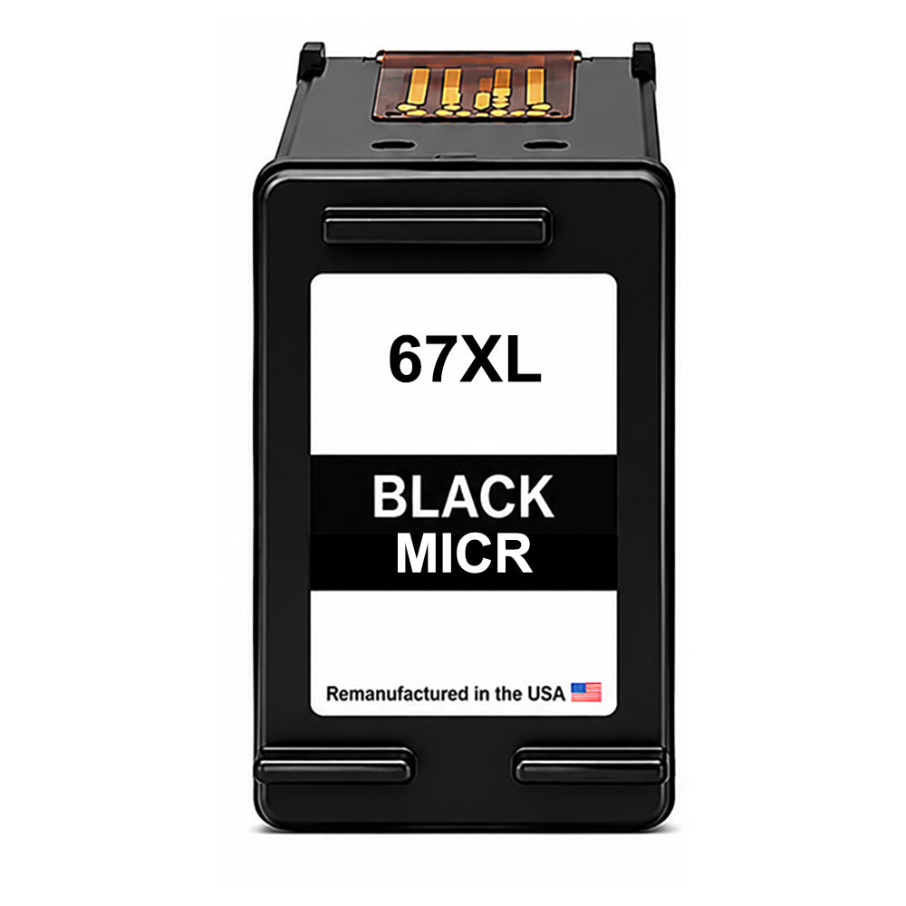 U.S. Remanufactured for HP 67XL (3YM57AN) Black MICR Ink Cartridges