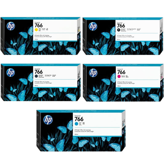 New, Pre-Owned - HP 766 Black/Color Ink Cartridge-6 Pack