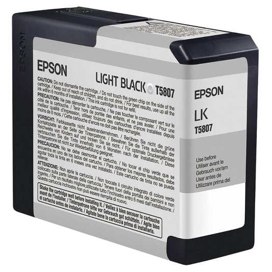 New, Pre-Owned - Epson T5807 Light Black 80ml Ink Cartridge