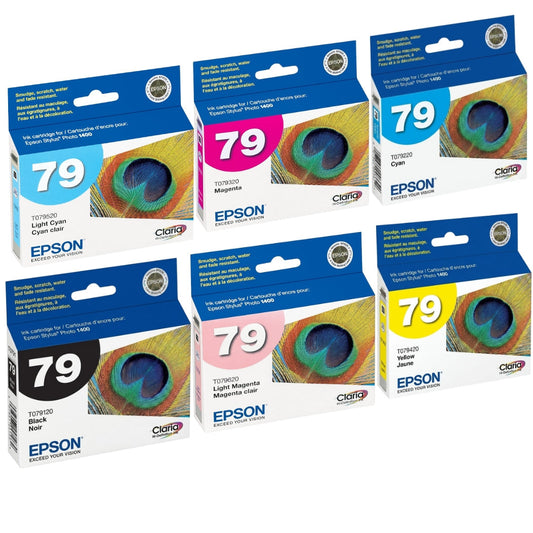 New, Pre-Owned - Epson 79 Black and Color (6 Pack) Ink Cartridges