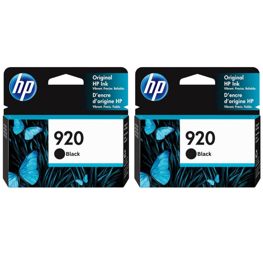 New, Pre-Owned - HP New, Pre-Owned - 920 (CD971AN) Black Ink Cartridges- Twin Pack