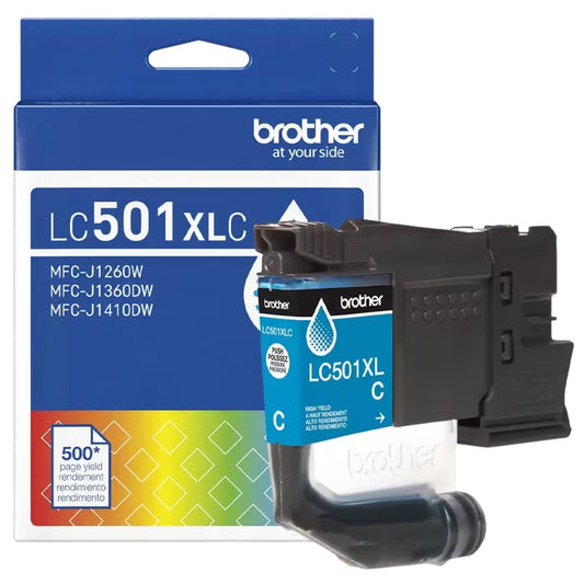 New, Pre-Owned - Brother LC501XL High Yield Cyan Ink Cartridge