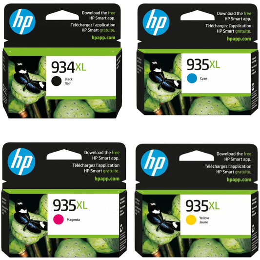 New, Pre-Owned - HP 934XL Black / 935XL Cyan, Magenta, Yellow Ink Cartridges