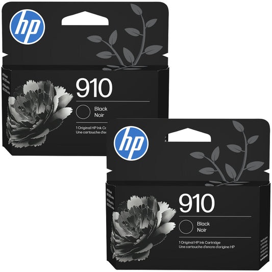 New, Pre-Owned - HP 910 (3JB40AN) Black Standard Yield Ink Cartridge-2 Pack