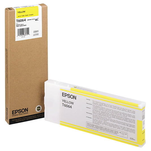 New, Pre-Owned - Epson 220ml UltraChrome K3 Yellow Ink Cartridge, T606400