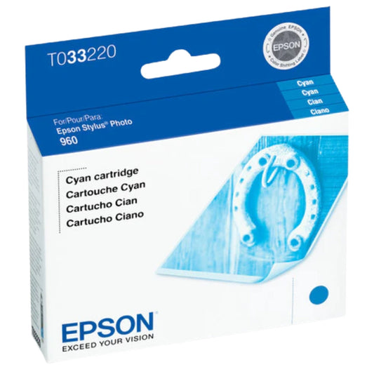 New, Pre-Owned - Epson T0332  Standard-Yield Cyan Ink Cartridge, T033220