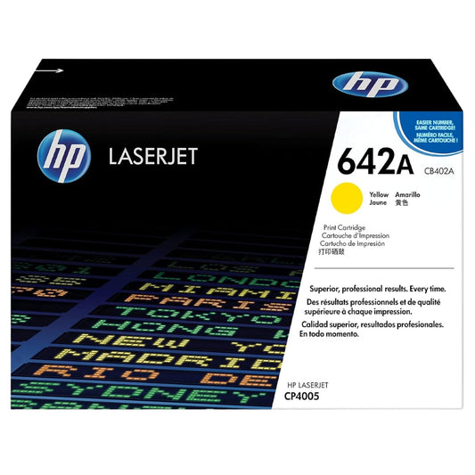 New, Pre-Owned - HP 642A High Yield Yellow LaserJet Toner Cartridge, CB402A