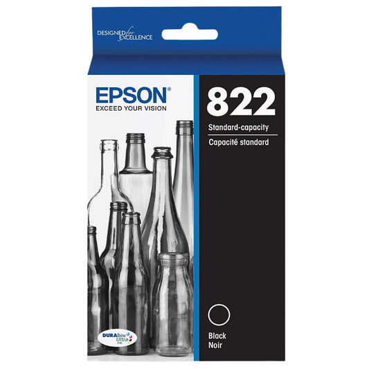 New, Pre-Owned - Epson 822 Standard Yield Black Single Ink Cartridge