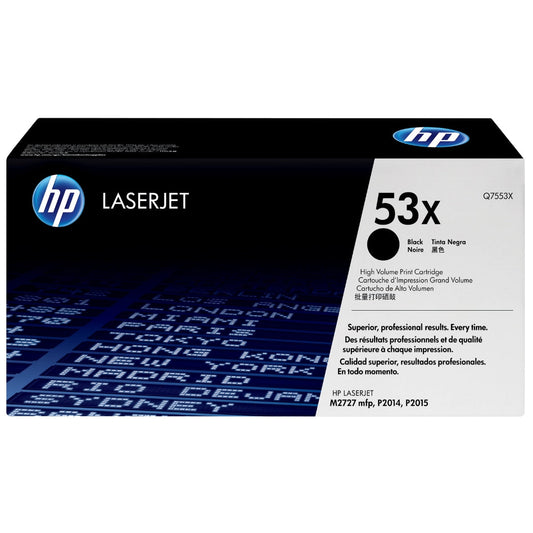 New, Pre-Owned - HP 53X High Yield Black Toner Cartridge, Q7553X (7,000 Pages)
