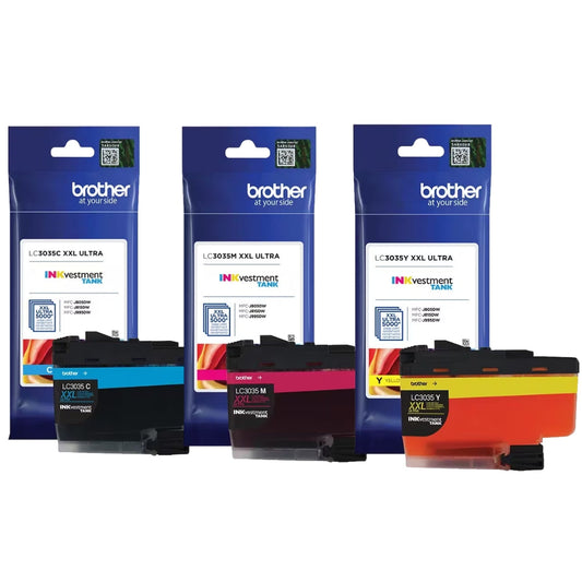 New, Pre-Owned - Brother LC3035XXL High Yield Tri-Color Ink Cartridge-Pack-3