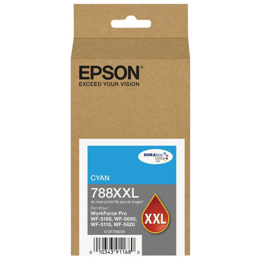 New, Pre-Owned - Epson 788XXL Extra High Yield Cyan Ink Cartridge, C13T78820