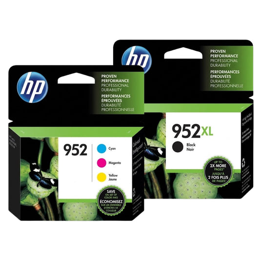 New, Pre-Owned - HP 952XL Black & 952 Cyan, Magenta, Yellow Ink Cartridge - 4 Pack