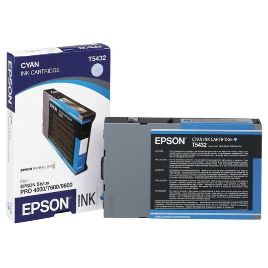 New, Pre-Owned - Epson T543 110ml Standard-Yield Cyan Ink Cartridge, T543200