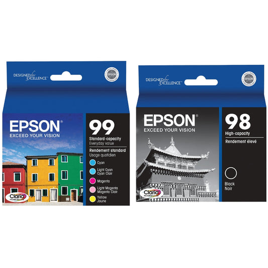 New, Pre-Owned - Epson T098/T099 Black and Color Ink Cartridge-6 Pack