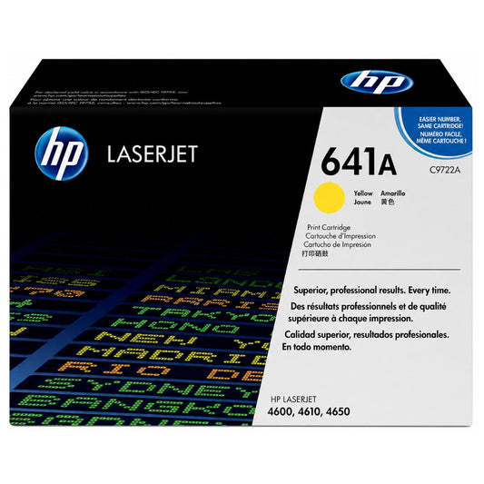 New, Pre-Owned - HP 641A High Yield Yellow LaserJet Toner Cartridge, C9722A