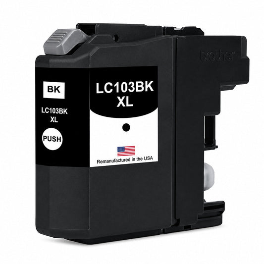 U.S. Remanufactured for Brother LC103BK XL High Yield Black Ink Cartridge