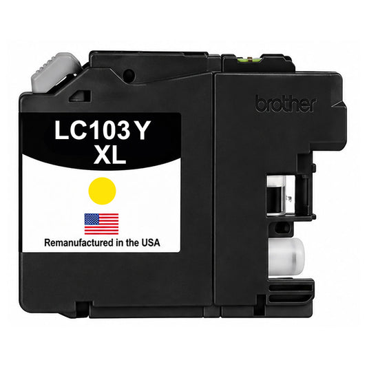 U.S. Remanufactured for Brother LC103XLY High Yield Yellow Ink Cartridge