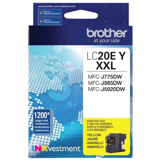 New, Pre-Owned - Brother LC20E Extra High Yield Yellow Ink Cartridge