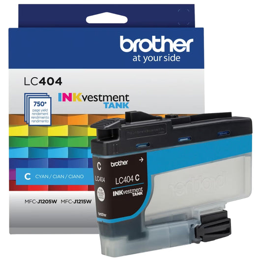 New, Pre-Owned - Brother LC404 Standard-Yield Cyan Ink Cartridge, LC404C