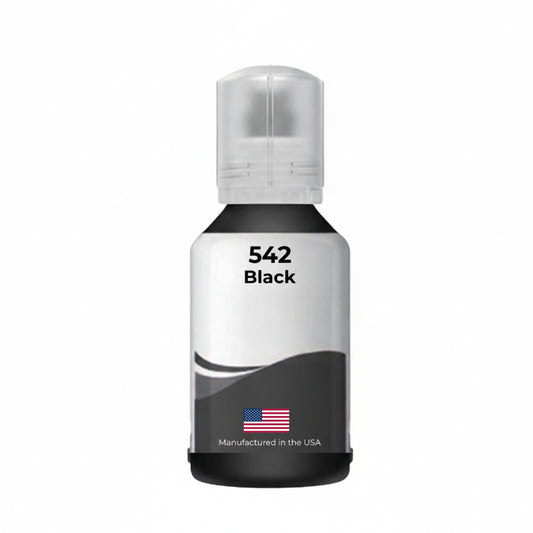 US Remanufactured for Epson 542 (T542120-S) 130 ml Black Ultra High Yield Ink Bottle Made in the USA, T542120-S