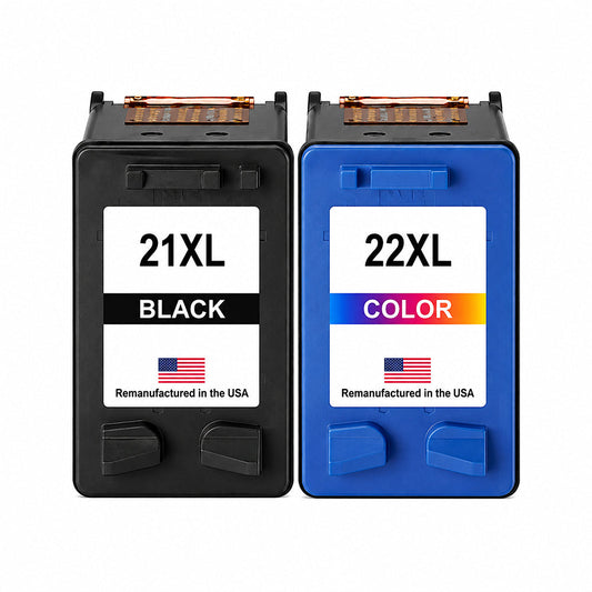 U.S. Remanufactured for HP 21XL Black / HP 22XL Color Combo Pack Ink Cartridges