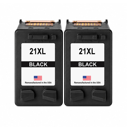 U.S. Remanufactured for HP 21XL (CH569AN) Black Twin Pack Ink Cartridges