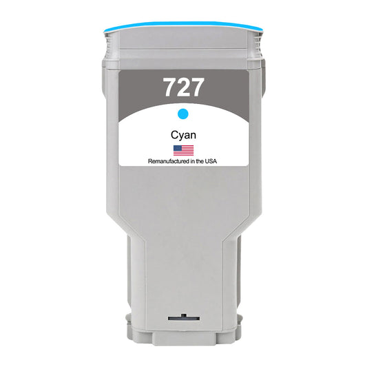 U.S. Remanufactured HP 727XL 300ml (F9J76A) Cyan Ink Cartridges