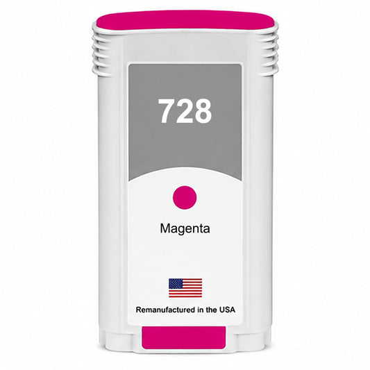 U.S. Remanufactured for HP 728 130ml (F9J66A) Magenta Ink Cartridges