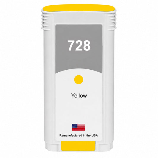 U.S. Remanufactured for HP 728 130ml (F9J65A) Yellow Ink Cartridges