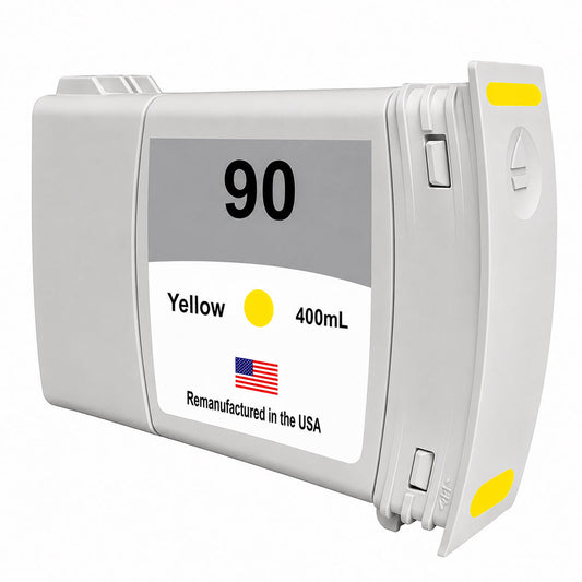 U.S. Remanufactured Ink Cartridge for HP 90 400mL (C5065A) Yellow