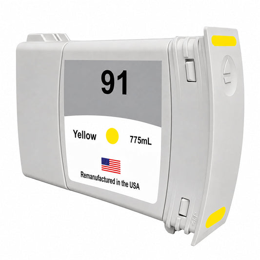 U.S. Remanufactured for HP 91 775mL (C9469A) Yellow Ink Cartridges