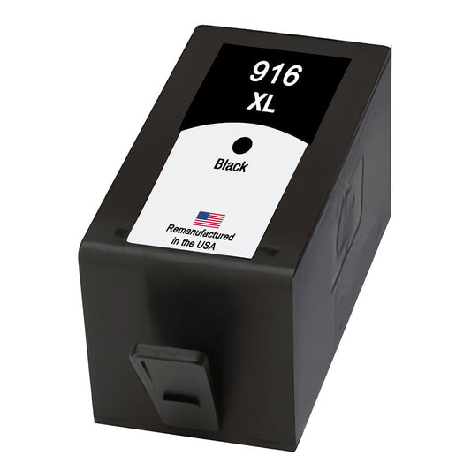 U.S. Remanufactured for HP 916XL (3YL66AN) Black Ink Cartridges
