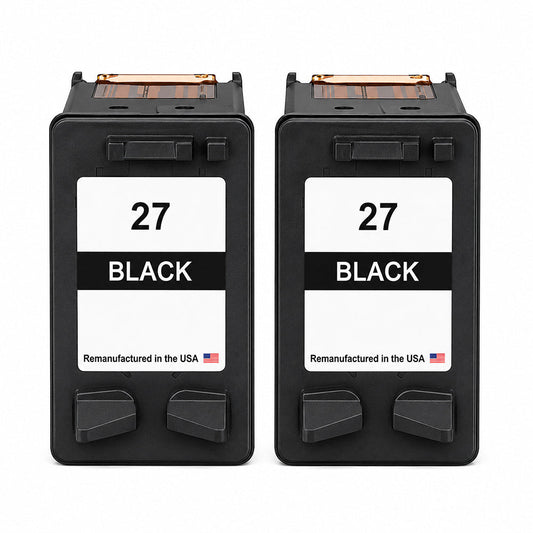 U.S. Remanufactured for HP 27 (C8727AN) Black Twin Pack Ink Cartridges