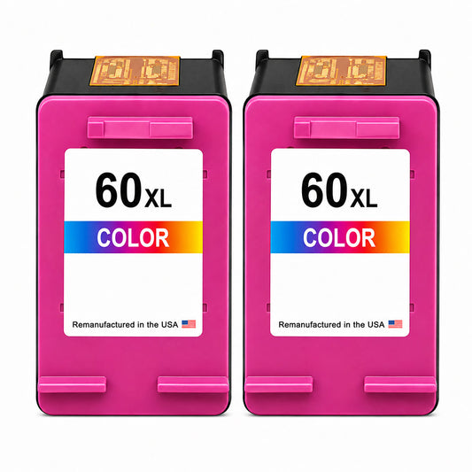 U.S. Remanufactured for HP 60XL (CC644WN) Color Ink Cartridges Twin Pack