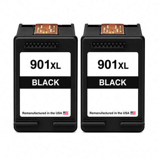 U.S. Remanufactured for HP 901XL (CC654AN) Black Twin Pack Ink Cartridges
