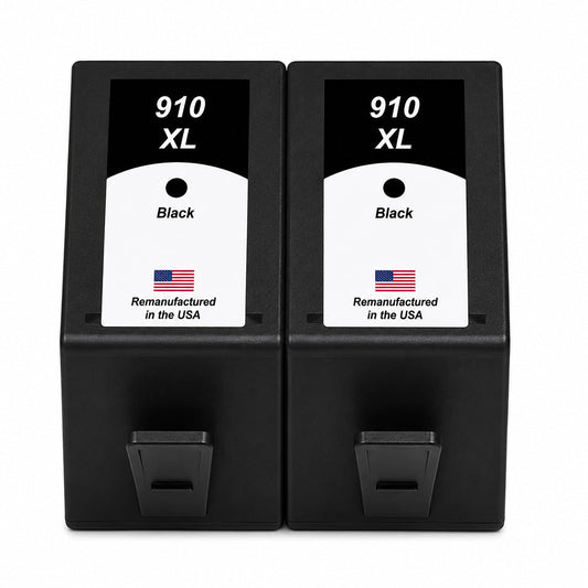 U.S. Remanufactured for HP 910XL (3YL65AN) Black Twin Pack High Yield Ink Cartridges
