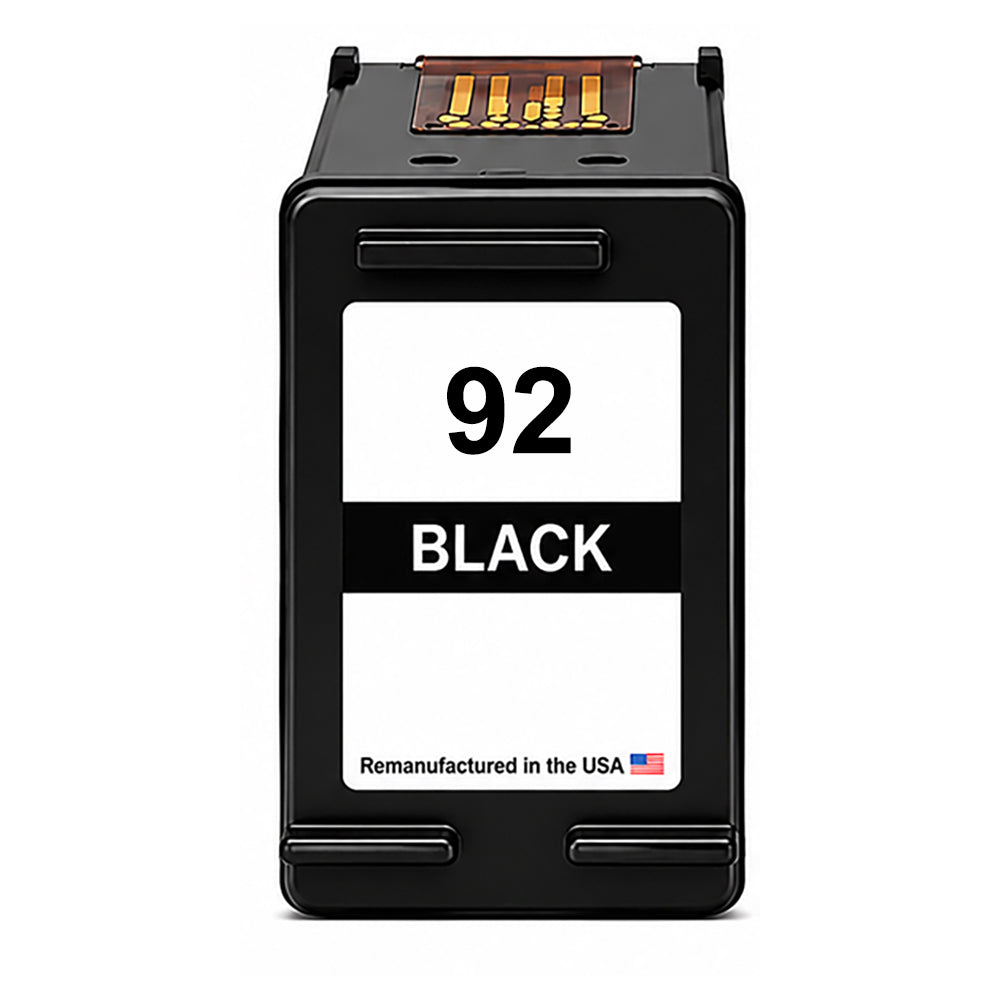 U.S. Remanufactured for HP 92 (C9362WN) Black Ink Cartridge