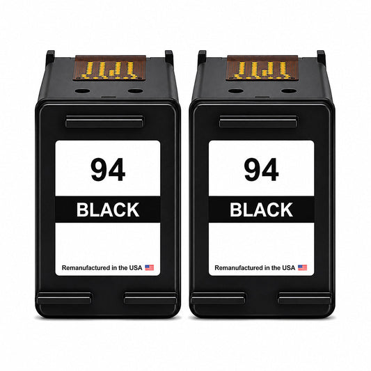 U.S. Remanufactured for HP 94 (C8765WN) Black Ink Cartridges Twin Pack