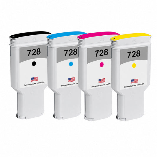 U.S. Remanufactured for HP 728XL 300mL 4-Pack Ink Cartridges