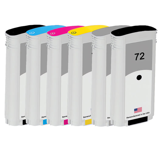 U.S. Remanufactured for HP 72 130-ml 6-Pack Ink Cartridges