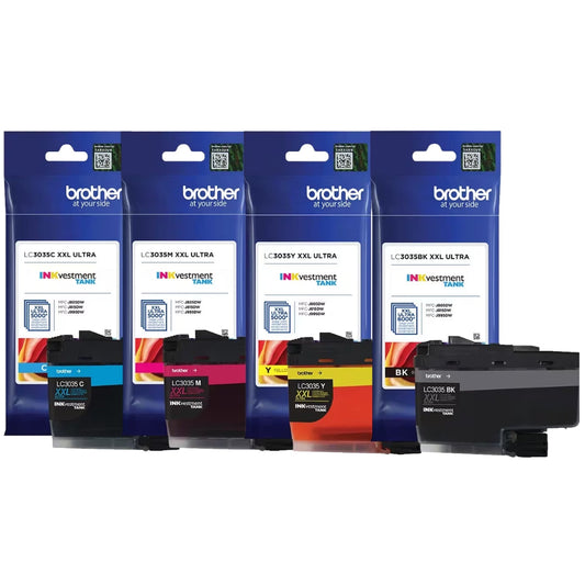 New, Pre-Owned - Brother LC3035XXL High Yield Tri-Color Ink Cartridge-Pack-4